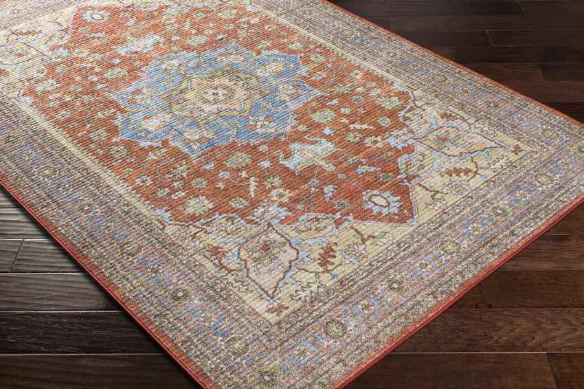 Park Ridge Traditional Burnt Orange Washable Area Rug