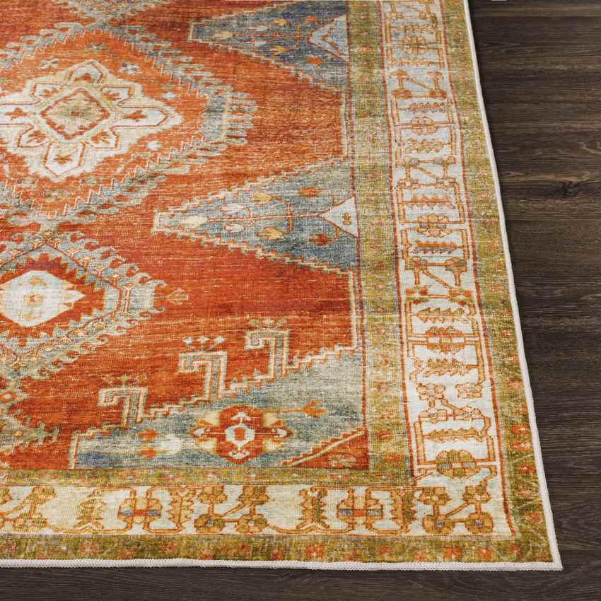 St Elmo Global Bright Orange Washable Area Rug