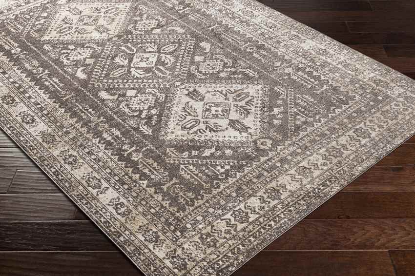 Salamonia Traditional Dark Brown Washable Area Rug