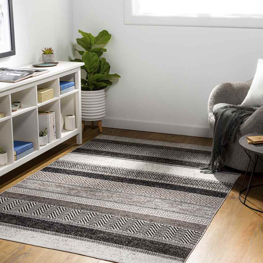 Sandborn Modern Medium Gray Washable Area Rug