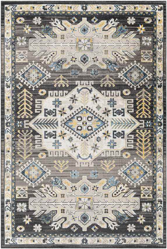 Burt Traditional Black Washable Area Rug