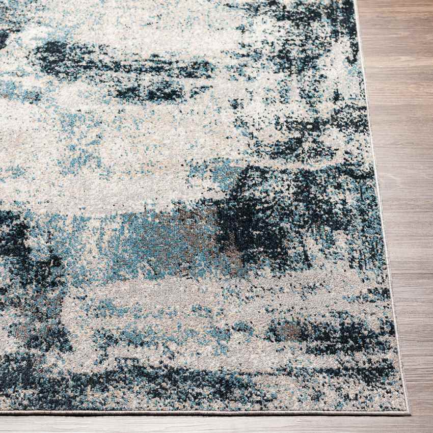 Shadeland Traditional Denim Washable Area Rug