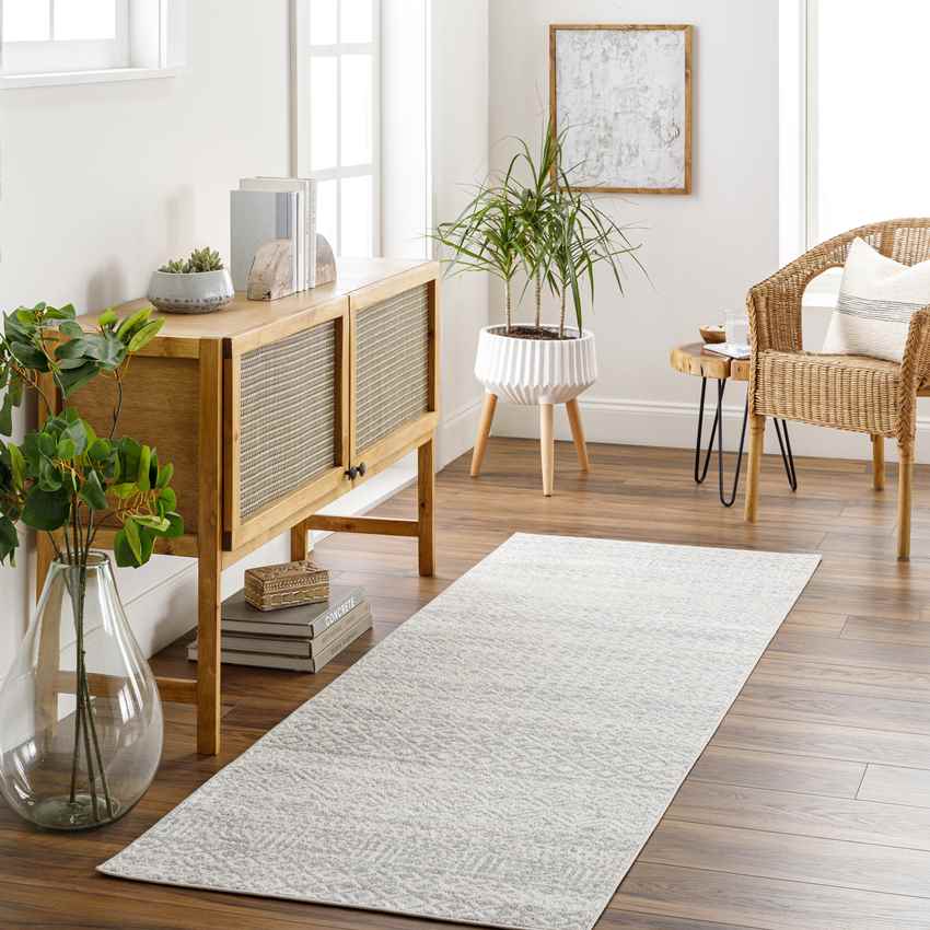 Waynetown Global Light Gray Washable Area Rug