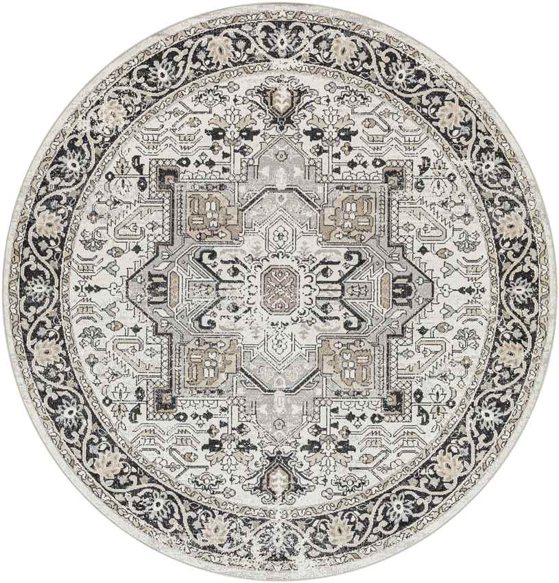 West Baden Traditional Beige Washable Area Rug