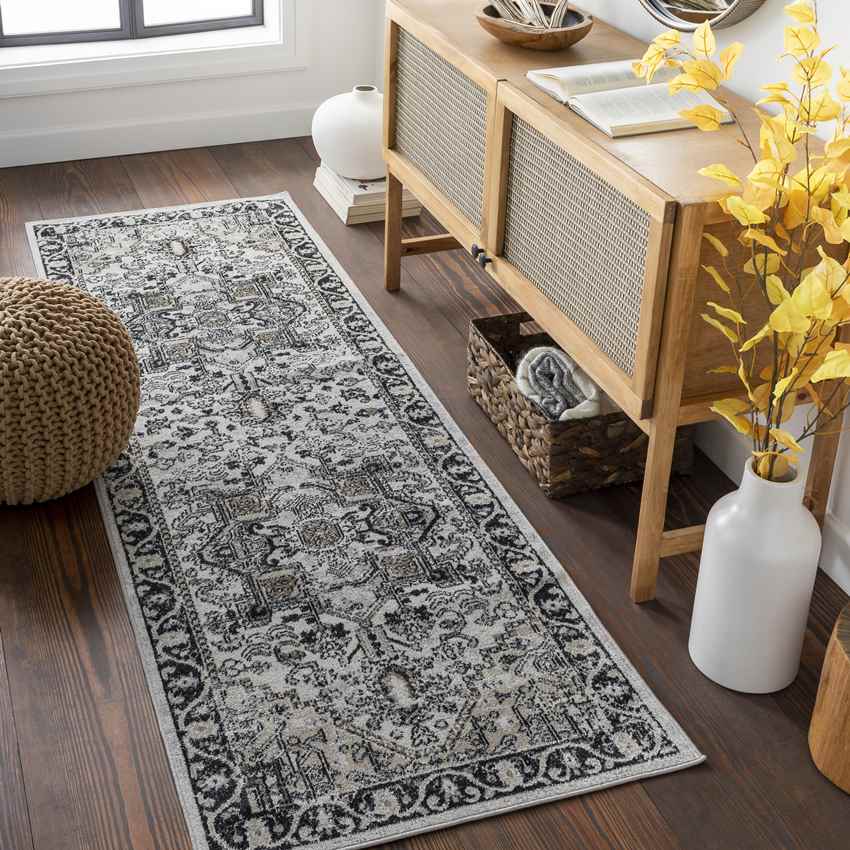 West Baden Traditional Beige Washable Area Rug