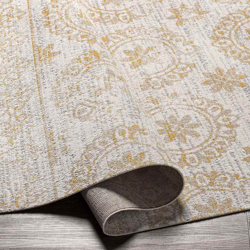 William Traditional Beige Washable Area Rug