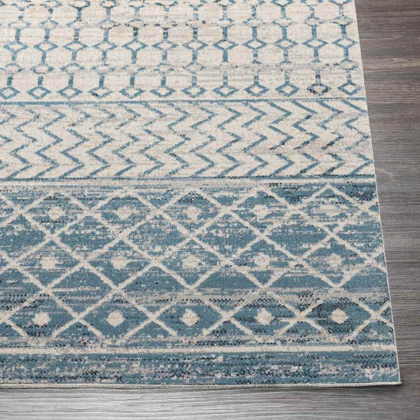 West Terre Haute Global Pale Blue Washable Area Rug