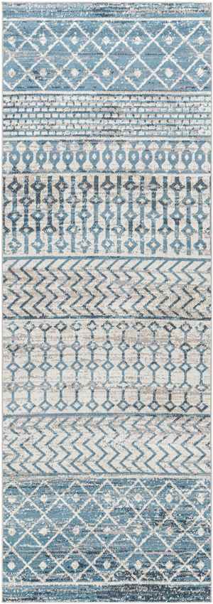 West Terre Haute Global Ice Blue Washable Area Rug