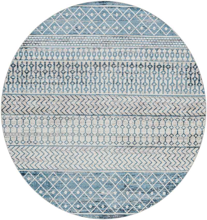 West Terre Haute Global Ice Blue Washable Area Rug