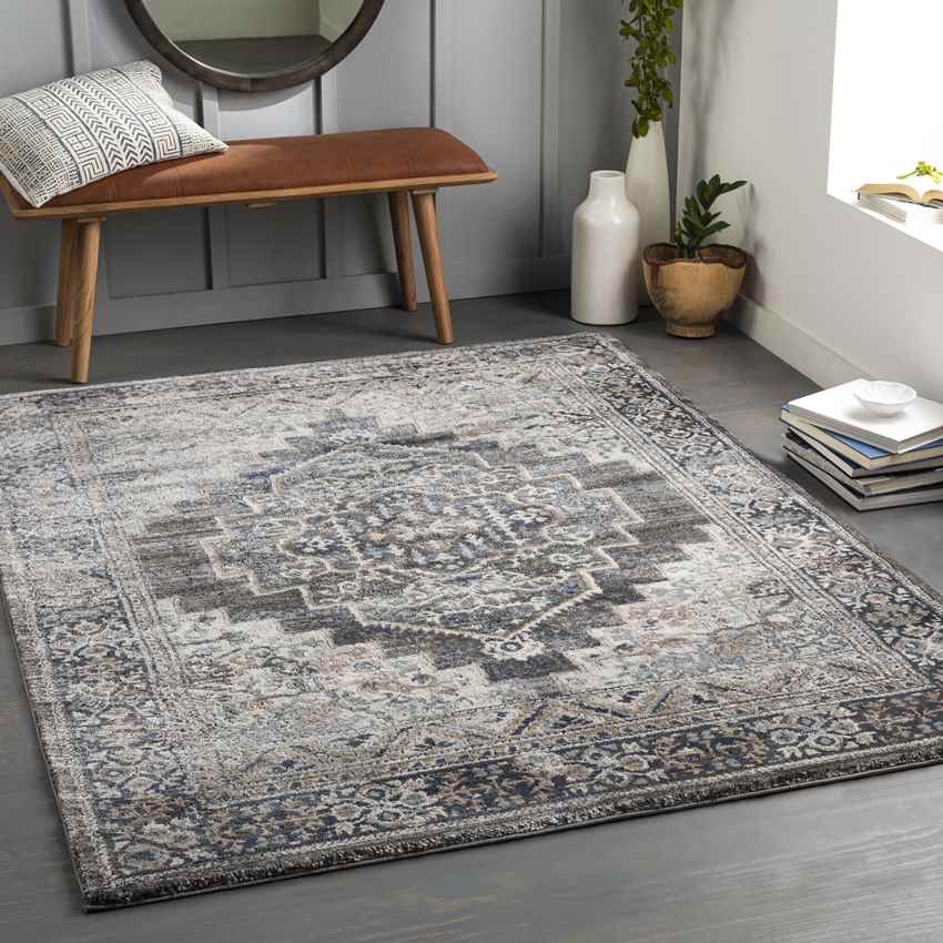 North Judson Traditional Charcoal Area Rug