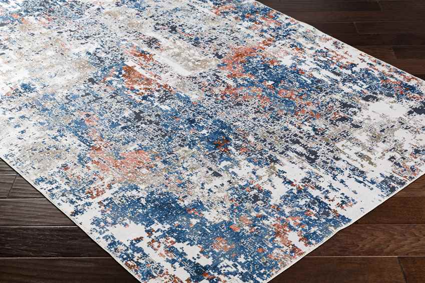 Sulphur Springs Modern Pale Blue Washable Area Rug