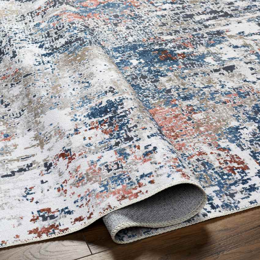 Sulphur Springs Modern Pale Blue Washable Area Rug