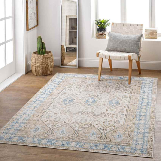 Summitville Traditional Beige Washable Area Rug