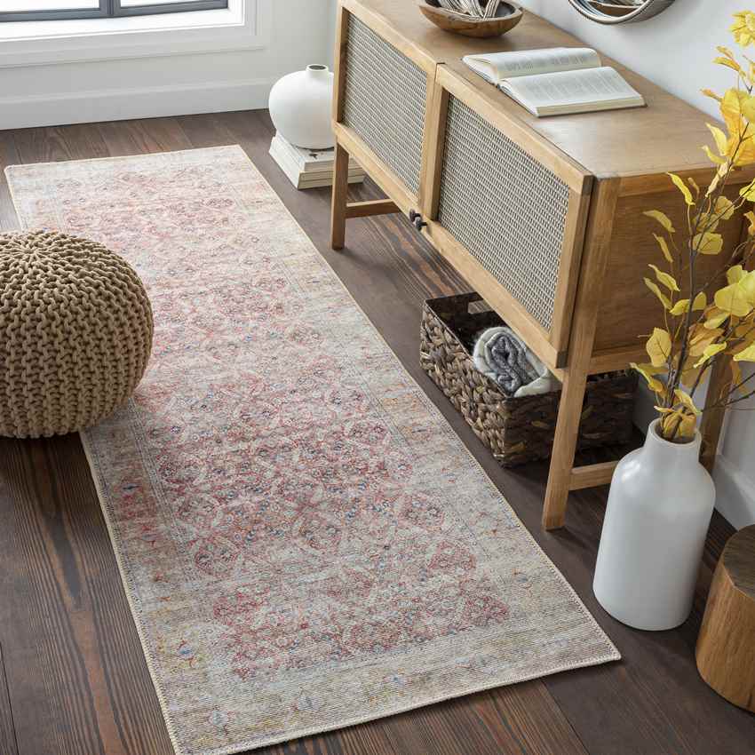 West Union Traditional Rust Washable Area Rug