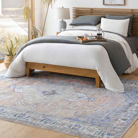 Westwood Traditional Blue Washable Area Rug