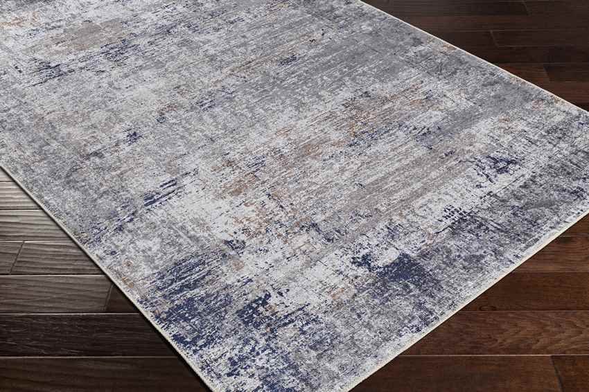 What Cheer Traditional Dark Blue Washable Area Rug