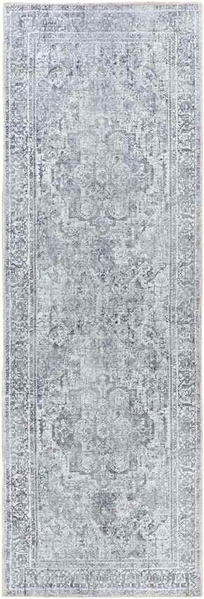 Whitten Traditional Light Gray Washable Area Rug