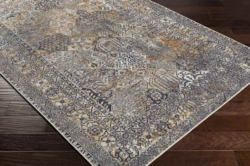 Willey Traditional Charcoal Washable Area Rug