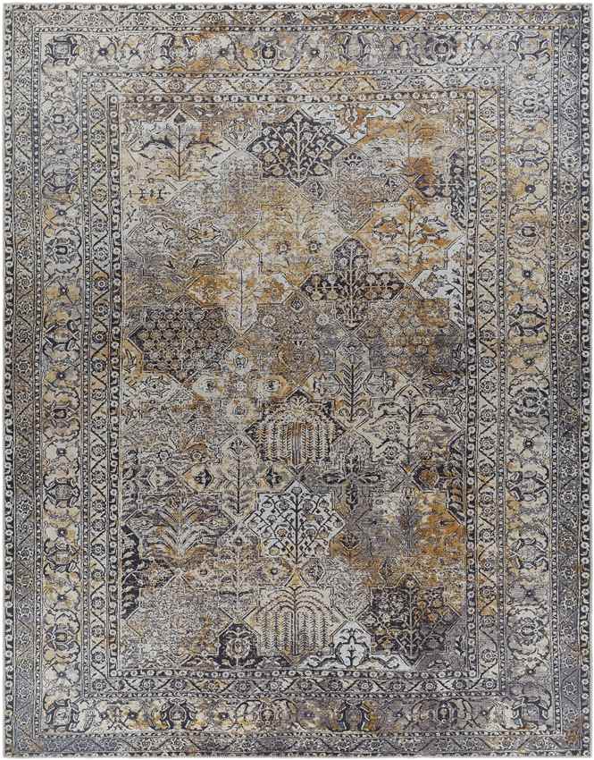 Willey Traditional Charcoal Washable Area Rug