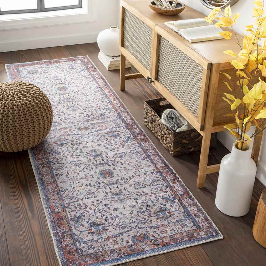 Winterset Traditional Light Gray Washable Area Rug