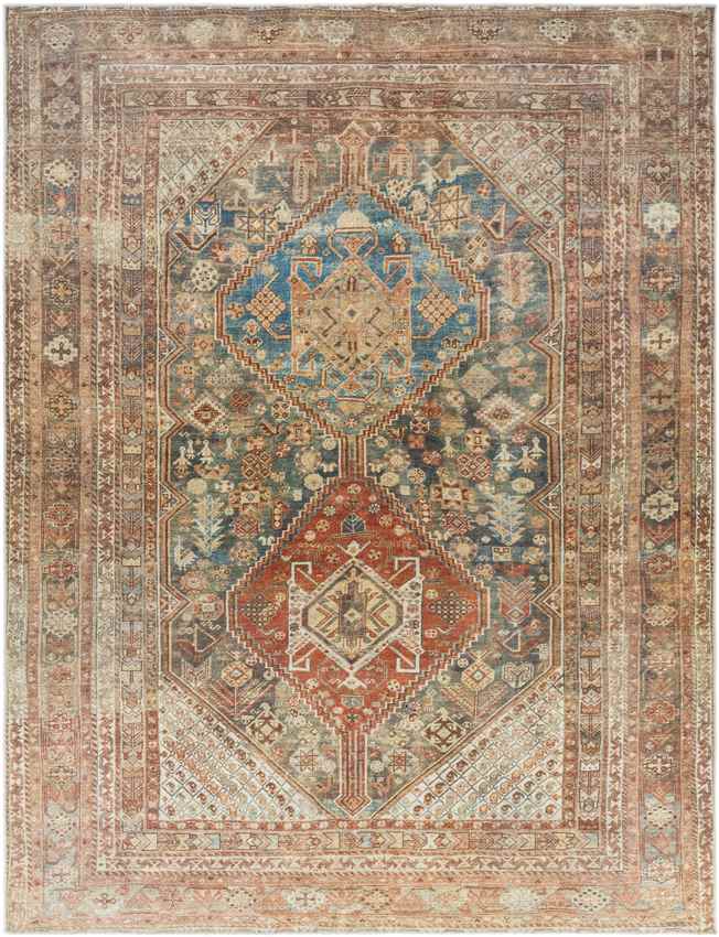 Episkopi Traditional Rust Washable Area Rug