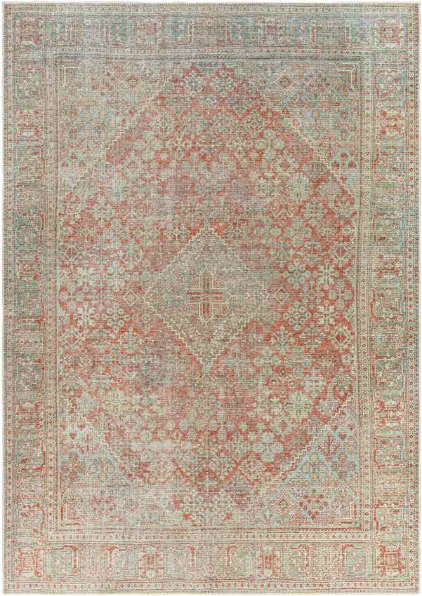 Mylikouri Traditional Rust Washable Area Rug