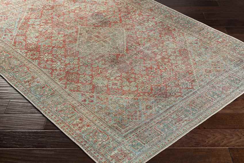 Mylikouri Traditional Rust Washable Area Rug