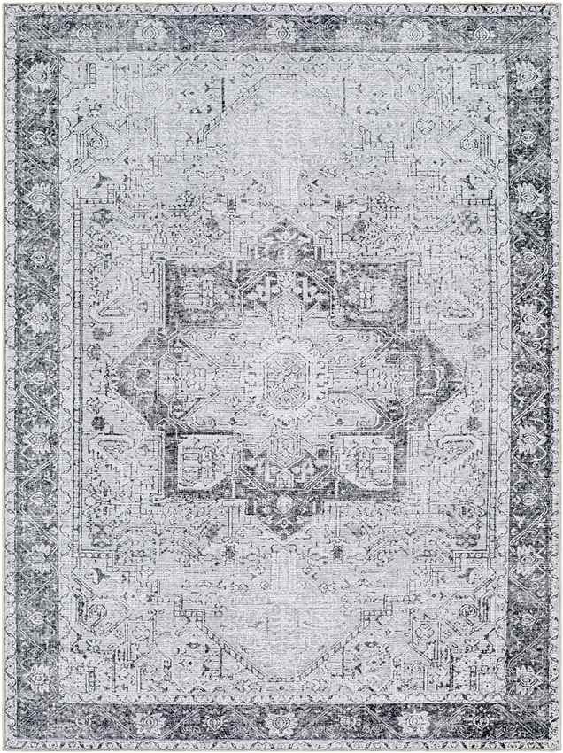 Nora Traditional Denim Washable Mandala Area Rug