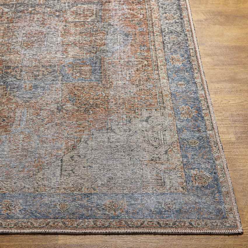 Fyllia Traditional Burnt Orange Washable Area Rug