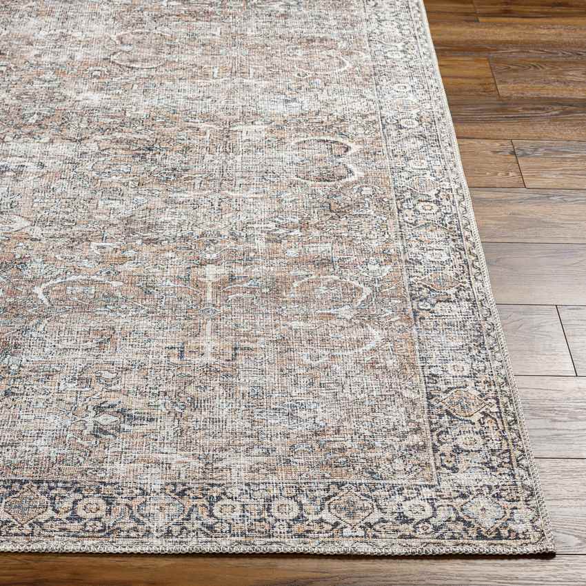 Marathovounos Traditional Brown Washable Area Rug