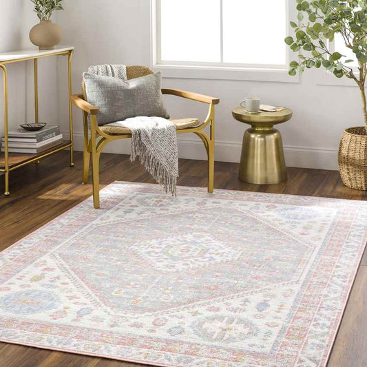 Maize Traditional Blush Washable Area Rug