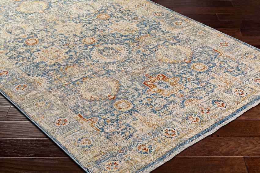 Basehor Traditional Denim Area Rug