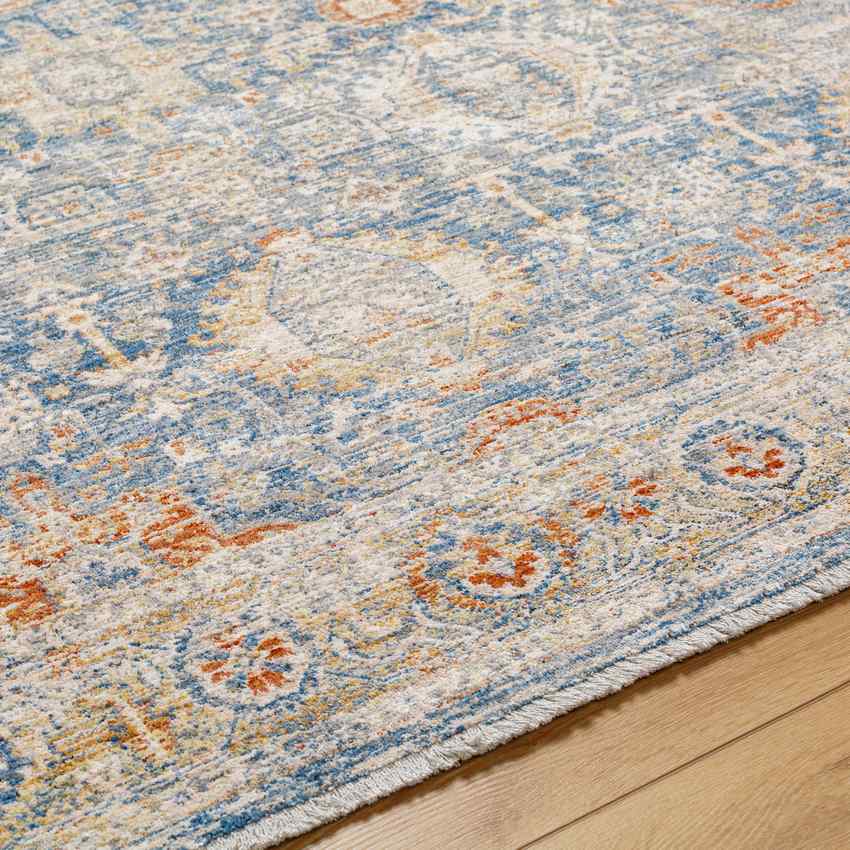 Basehor Traditional Denim Area Rug