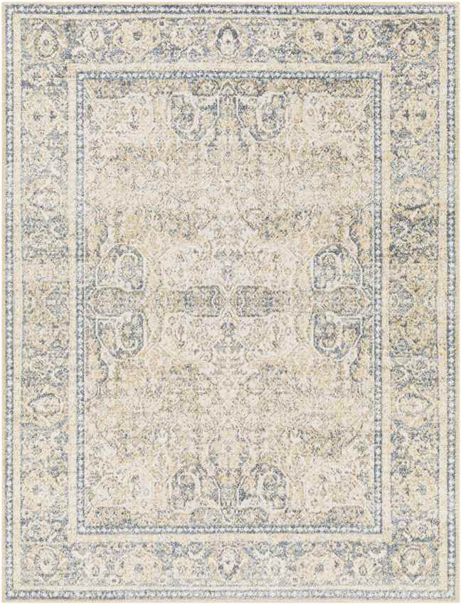 East Traditional Light Gold Washable Area Rug