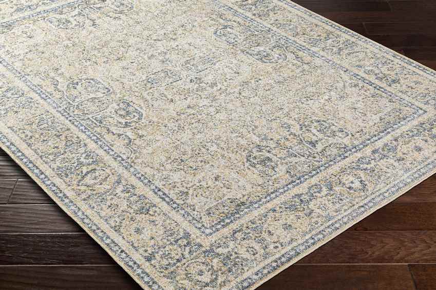 East Traditional Light Gold Washable Area Rug