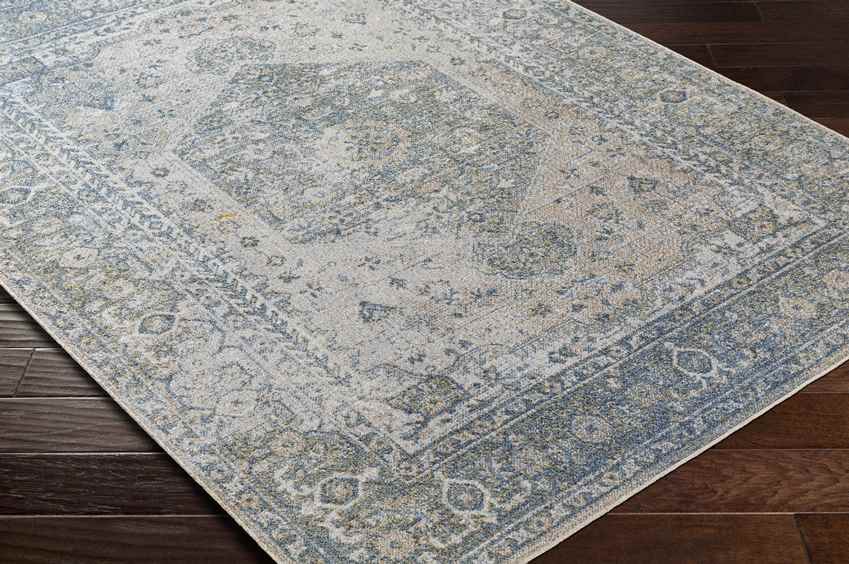 Edmond Traditional Denim Washable Area Rug