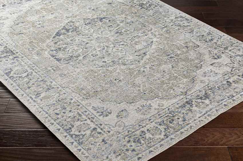 Edmonson Traditional Olive/Dark Blue Washable Area Rug