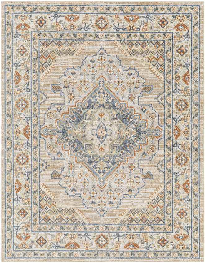 Ellinwood Traditional Burnt Orange Washable Area Rug