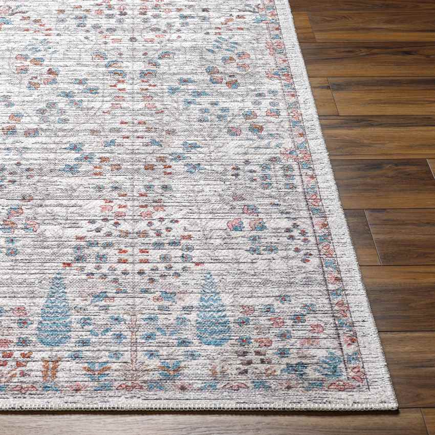 Wahpeton Traditional Teal Washable Area Rug