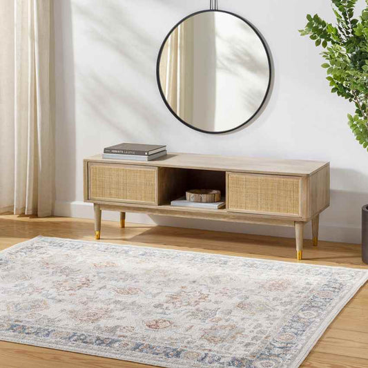 Wall Lake Traditional Beige Washable Area Rug