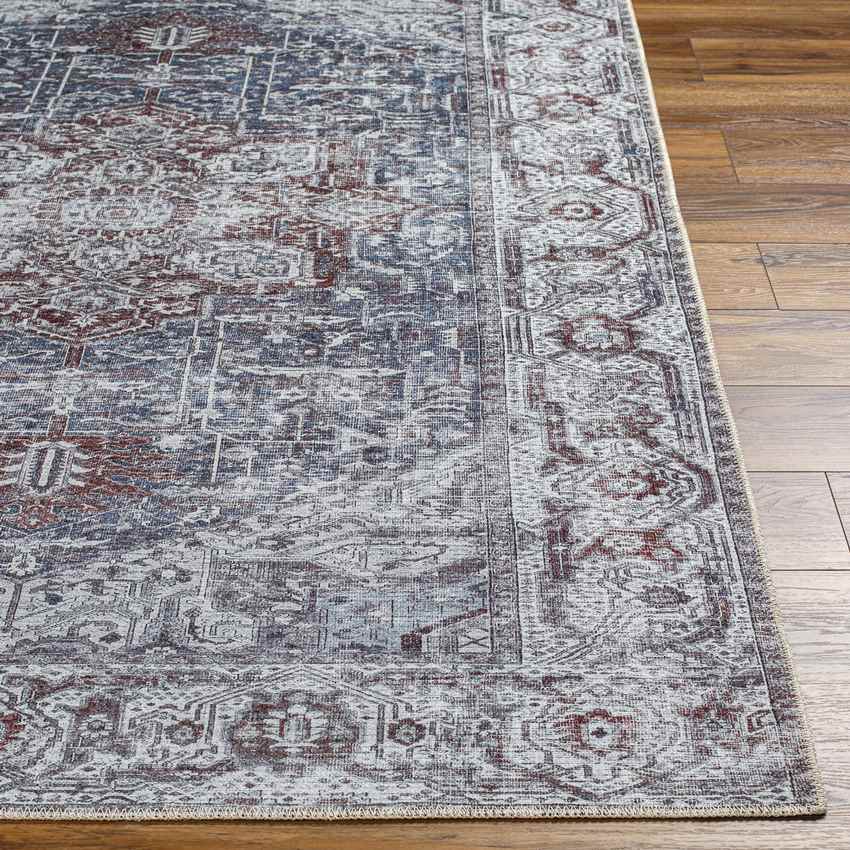 Wellsville Traditional Slate Washable Area Rug