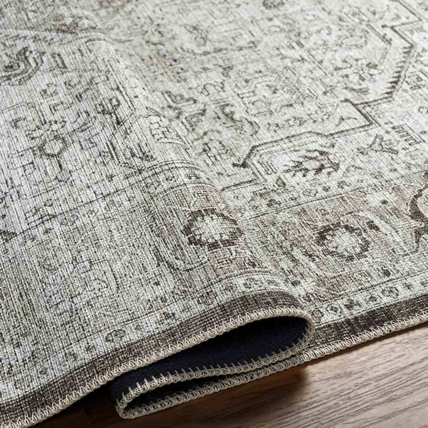 West Fork Traditional Gray Washable Area Rug