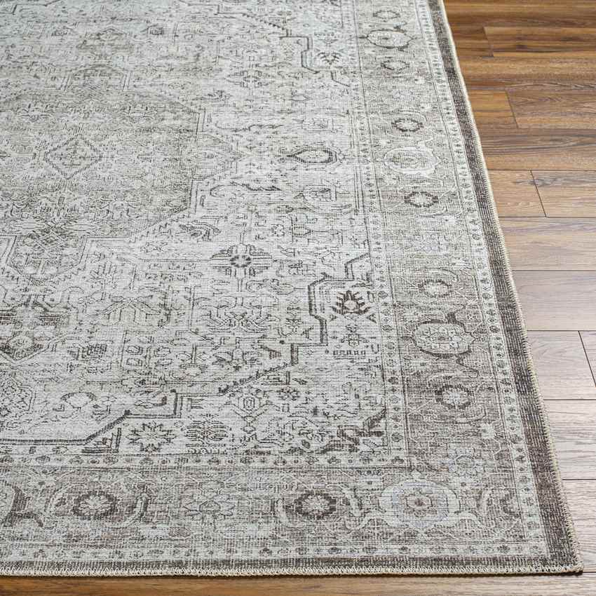 West Fork Traditional Gray Washable Area Rug