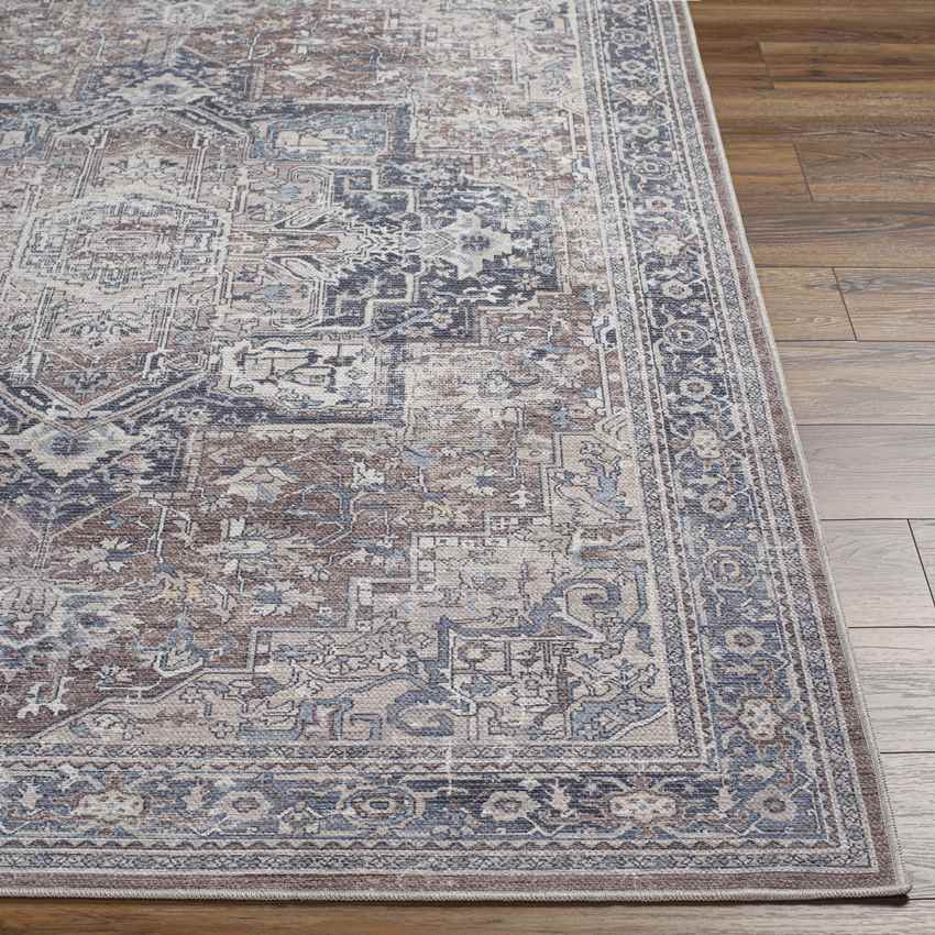 Worthville Traditional Taupe Washable Area Rug