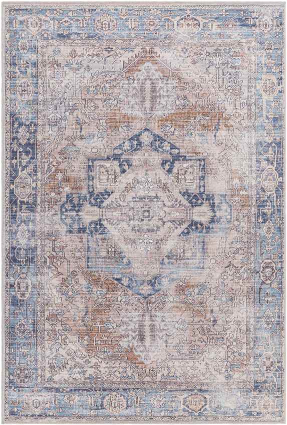 Wyacondah Traditional Navy Washable Area Rug