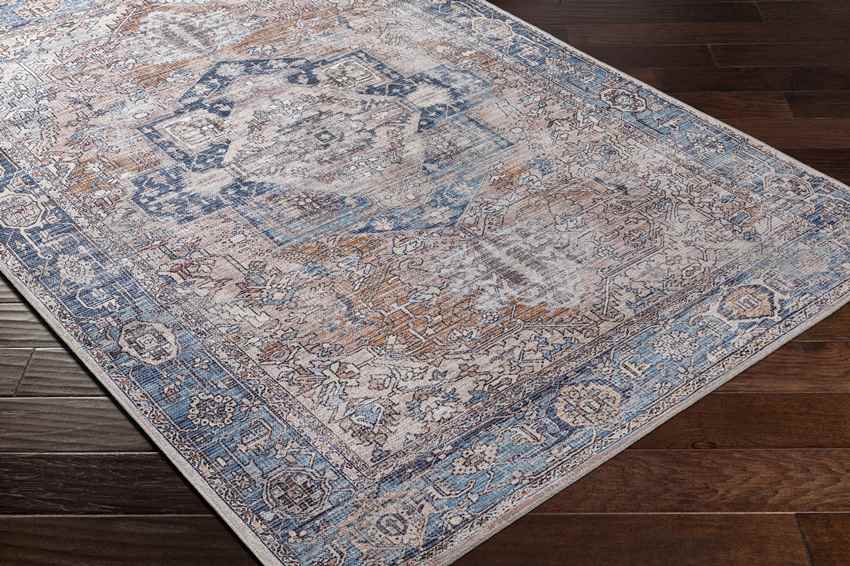 Wyacondah Traditional Navy Washable Area Rug