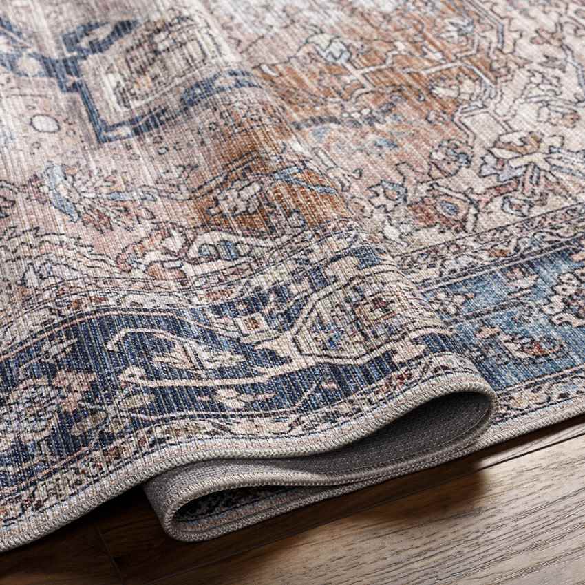 Wyacondah Traditional Navy Washable Area Rug