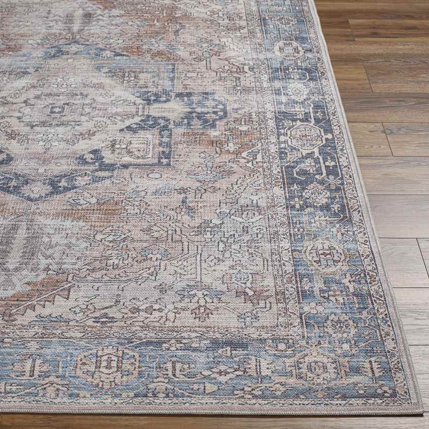 Wyacondah Traditional Navy Washable Area Rug