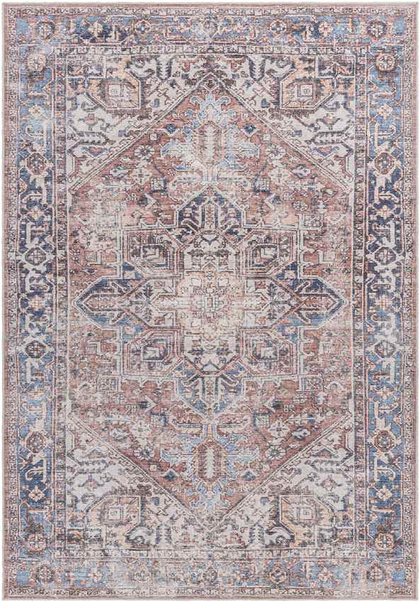 Liebenthal Traditional Rust Washable Area Rug