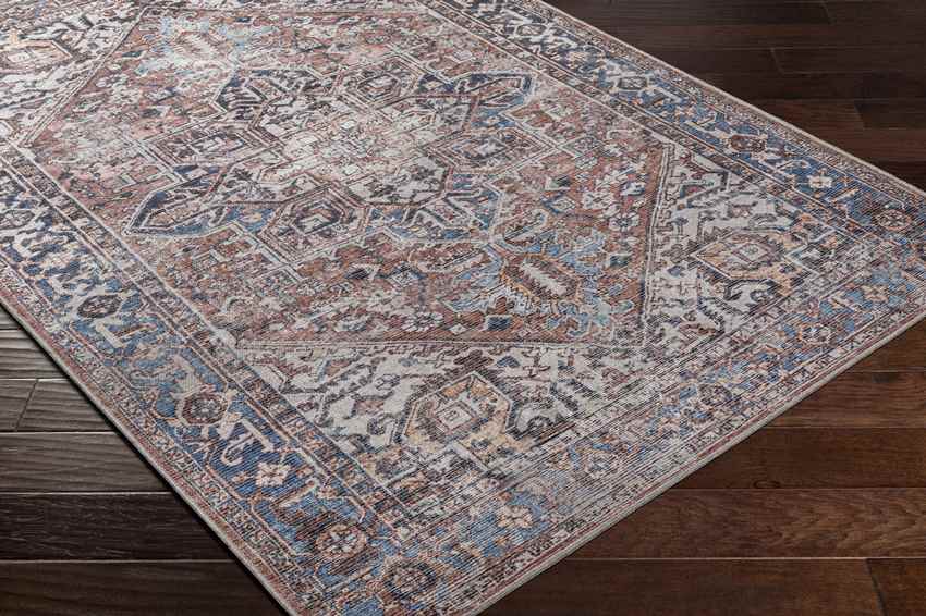 Liebenthal Traditional Rust Washable Area Rug